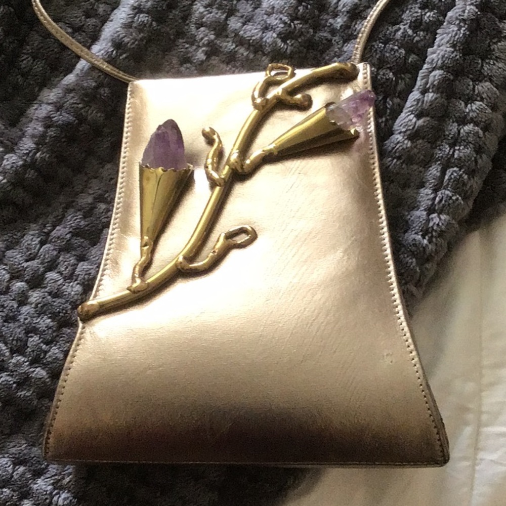 Gold Copa bag with lavender crystals